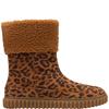 CLARKS GIRLS ZIP BOOT - LEOPARD ANIMAL PRINT